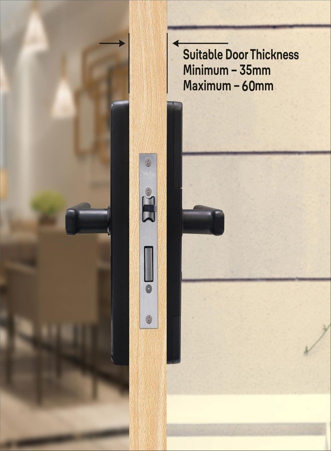 ييل قفل باب ذكي Yale YDME 50 Pro، مزود برمز PIN وبطاقة RFID ومفاتيح ميكانيكية، اللون أسود، للمنزل والمكتب (تركيب مجاني)... - Image 5